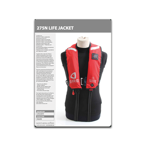 Red 275N Life Jacket Data Sheet